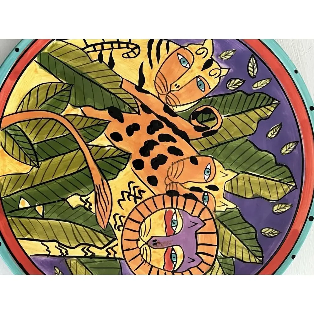 Vintage Laurel Burch Plate Cats Ceramic 8